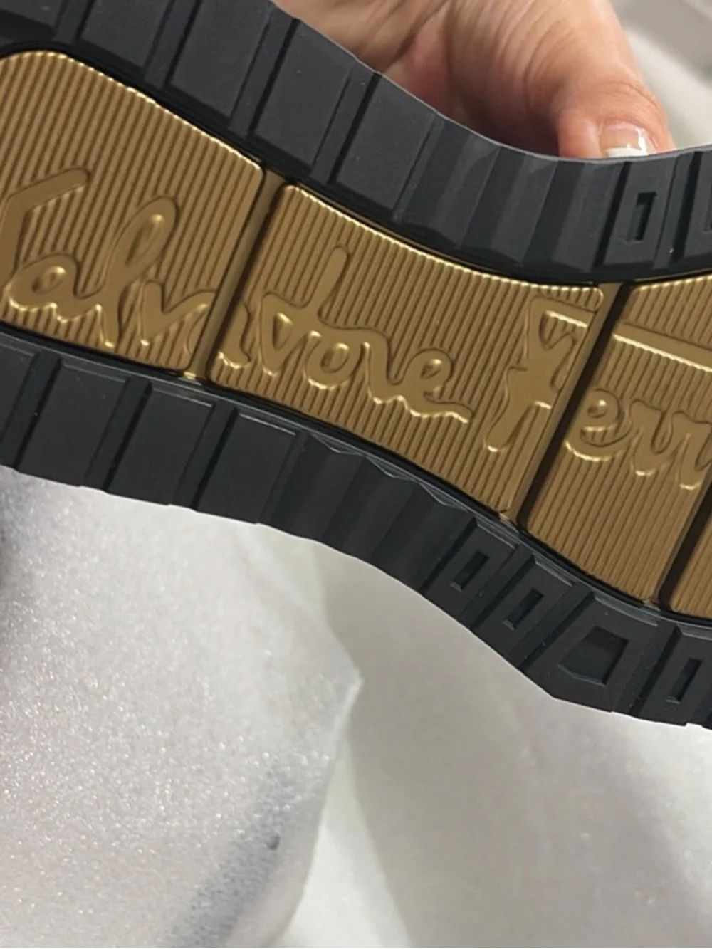 Salvatore Ferragamo Black Knit Sock Sneaker with Gold Accent